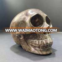 Wholesale natural carved crystal bamboo stone skulls crystal skull for decoration