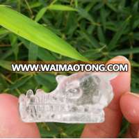 Natural Clear Quartz Crystal Dragon Head Skull Carving