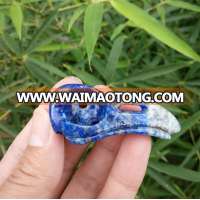 Natural Lapis Lazuli Crystal Raven Bird Skull Head